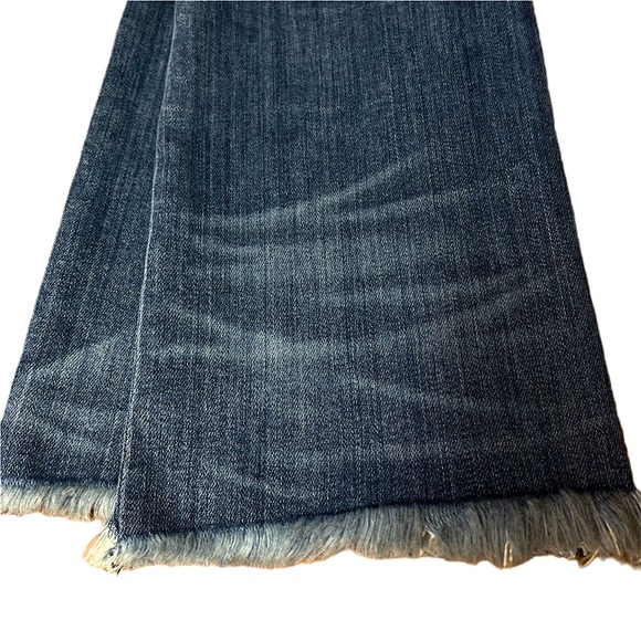 AYR The Bomb Pop Strait Leg High Rise Jeans Raw Hem Blue Size 25 Flattering Edgy - Picture 12 of 16